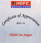 Certificate of Appreciation By HDFC